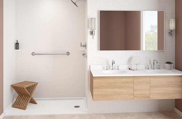 Poignée d'appui en métal chromé pour salle de bain senior